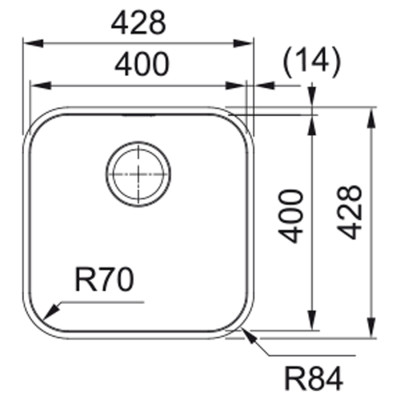 Мийка кухонна Franke Smart, нерж.сталь, квадрат, без крила, 399х399мм, чаша - 1, монтаж під стільницю, SRX 110-40, нерж поліров.