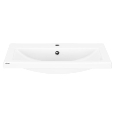Раковина, умивальник ARDESTO Sati, штучний камінь, прямокут., з отвором для змішувача, з отвором для переливу, 695x450x158мм, накладний, білий