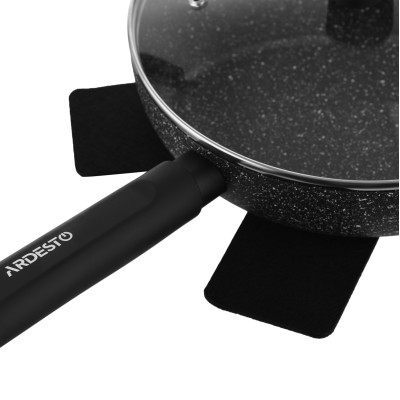 Сковорода глибока з кришкою ARDESTO Black Mars, 28см, алюміній, чорний Сковорода глибока з кришкою ARDESTO Black Mars, 28см, алюміній, чорний