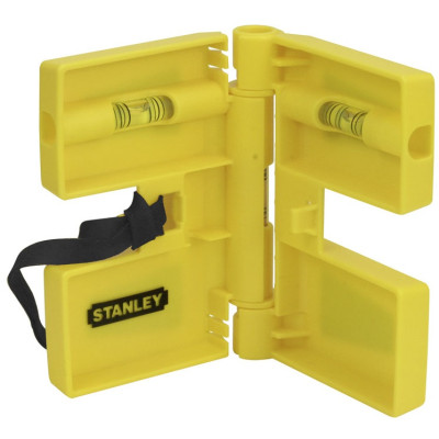 Уровень Stanley, 14см, 3 капсулы, складной, для установки стоек, пластик, магнит Уровень Stanley, 14см, 3 капсулы, складной, для установки стоек, пластик, магнит