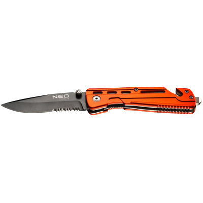 Ніж складаний Neo Tools, 200мм, лезо 85мм, фіксатор, рукоятка з анодованого алюмінію, чохол