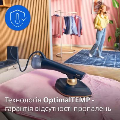 Відпарювач-праска Philips OneTurn, 1800Вт, 200мл, паровий удар -90гр, поворот для зміни типу девайса, алюміній, синій Відпарювач-праска Philips OneTurn, 1800Вт, 200мл, паровий удар -90гр, поворот для зміни типу девайса, алюміній, синій
