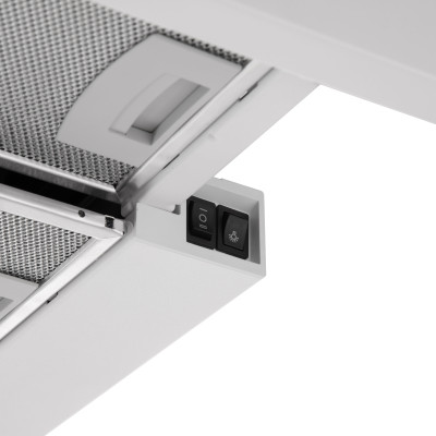 Витяжка Ardesto телескопічна, 60см, 700м3ч, метал, 2х1Вт LED, кнопкове, білий