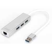 Digitus 3-роз'ємний хаб USB 3.0 і мережевий адаптер Gigabit