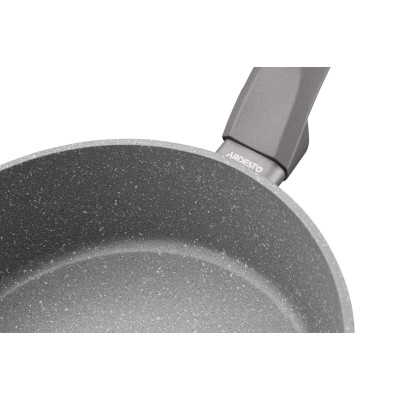 ARDESTO Сковорідка Gemini Gourmet з кришкою 24 см, сірий мармур, алюміній ARDESTO Сковорідка Gemini Gourmet з кришкою 24 см, сірий мармур, алюміній