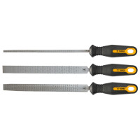 Рашпилі по дереву TOPEX, рукоятка двокомпонентна, 200мм, набір 3шт