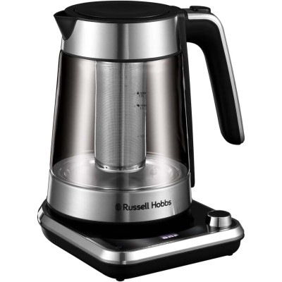 Електрочайник Russell Hobbs Attentiv Kettle, 1.7л, Strix, скло, база зі сховищем для шнура, сірий
