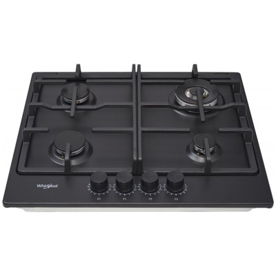 Варильна поверхня Whirlpool газова, 60см, чавун, конфорка з подвійним рядом полум'я, чорний Варильна поверхня Whirlpool газова, 60см, чавун, конфорка з подвійним рядом полум'я, чорний