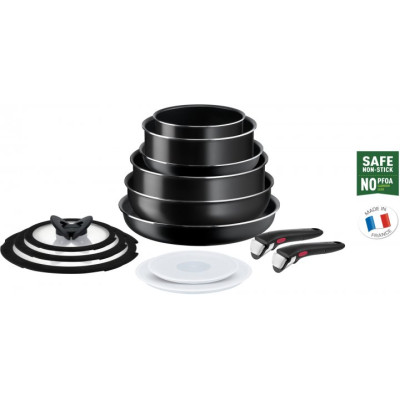 Набір посуду Tefal Ingenio Easy Cook & Clean, змінна ручка, 13предметів, алюміній, бакеліт, коричневий (L1539843)