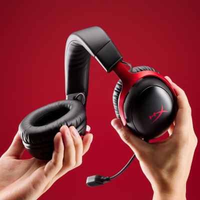 Гарнітура ігрова HyperX Cloud III S, WL/USB-A/USB-C, чорно-червоний