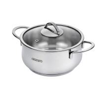 Кастрюля со стеклянной крышкой Ardesto Black Mars, 4.3л, нержавеющая сталь [AR0743S]