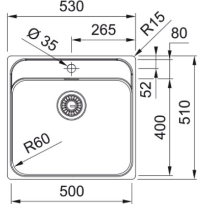 Мийка кухонна Franke Smart, нерж.сталь, прямокутник, без крила, 500х400мм, чаша - 1, монтаж врівень, SRX 210-50 TL, нерж поліров. Мийка кухонна Franke Smart, нерж.сталь, прямокутник, без крила, 500х400мм, чаша - 1, монтаж врівень, SRX 210-50 TL, нерж поліров.