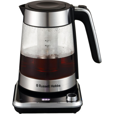 Електрочайник Russell Hobbs Attentiv Kettle, 1.7л, Strix, скло, база зі сховищем для шнура, сірий