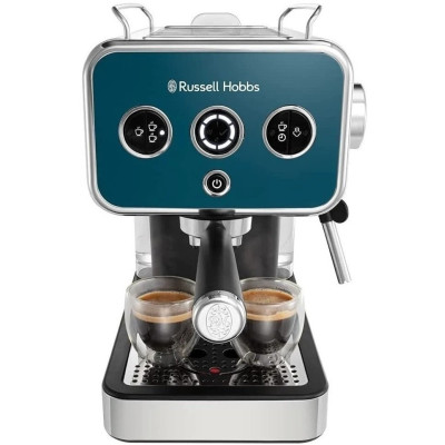 Кавоварка Russell Hobbs ріжкова Distinctions Ocean 1.1л, мелена + чалди, синьо-сріблястий (26451-56)