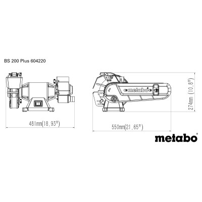 Верстат заточувально-шліфувальний Metabo BS 200 Plus 600Вт коло 200мм стрічка 50х1000мм 2980об/хв 16.9кг Верстат заточувально-шліфувальний Metabo BS 200 Plus 600Вт коло 200мм стрічка 50х1000мм 2980об/хв 16.9кг