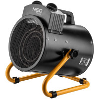 Тепловая пушка электрическая Neo Tools, 3кВт, 80м2, 354м3/ч, нагрев. элемент - нержав. сталь, IPX4, черный, 3.5кг