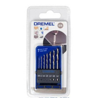 Набір свердел по металу Dremel 628, HSS, 0.8-3мм, кейс, 7шт