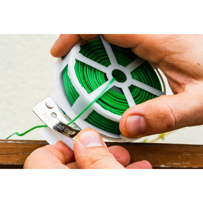 Проволока садовая Verto, ПВХ-оболочка, с обрезчиком, 0.15смх50м, зеленый (15G530) Проволока садовая Verto, ПВХ-оболочка, с обрезчиком, 0.15смх50м, зеленый (15G530)