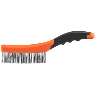 Щетка проволочная Neo Tools прямая, 4х16 рядов, прямая проволока 0.3мм, 260мм, двухкомпонентная рукоятка 39-050