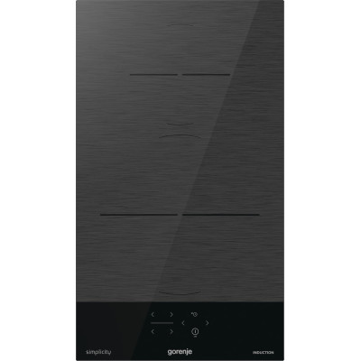 Gorenje Варильна поверхня індукційна, 30см, Доміно, PowerBoost, поєднання конфорок, чорний