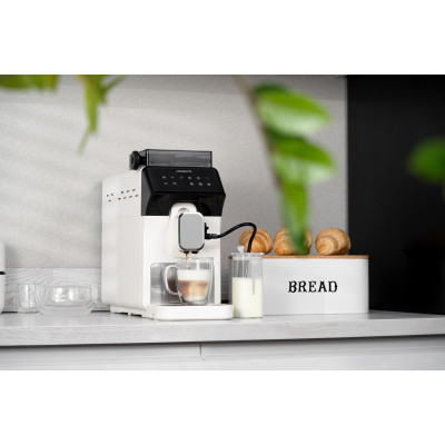 Кавомашина ARDESTO, 2л, зерно, автоматичний, капучинатор, дисплей, авторецептів -9, біло-чорний