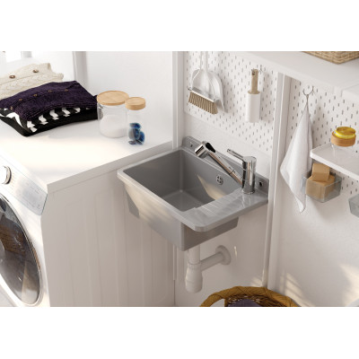 Мийка кухонна Deante Garden, полістирол, прямокут., без крила, 505х350х252мм, чаша - 1, до стіни, сірий Мийка кухонна Deante Garden, полістирол, прямокут., без крила, 505х350х252мм, чаша - 1, до стіни, сірий