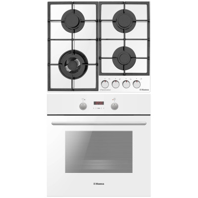 Комплект Hansa (духовка електрична + поверхня газ на склі), білий