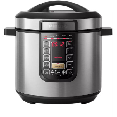 Мультиварка Philips Viva Collection 1300Вт, чаша-6л, електр. керування , 15 авто. программ, нержав.сталь, платик, чорний (HD2237/41)