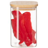 Банка для зберігання Ardesto Midori 500мл, скло, бамбук, квадратна, прозорий Банка для зберігання Ardesto Midori 500мл, скло, бамбук, квадратна, прозорий