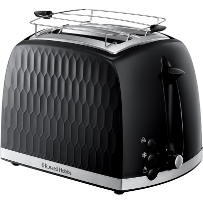 Тостер Russell Hobbs Honeycomb 850Вт, широкие слоты, пластик, черный Тостер Russell Hobbs Honeycomb 850Вт, широкие слоты, пластик, черный
