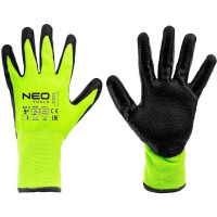 Neo Tools Рукавички робочі, утеплені, латексне покриття, поліестер, р.9, зелено чорні Neo Tools Рукавички робочі, утеплені, латексне покриття, поліестер, р.9, зелено чорні