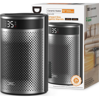 Тепловентилятор Dreo, 20м2, 1500Вт, электр. упр-ния, керамич.нагрев.элемент, пульт ДУ, серебристый