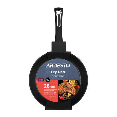 ARDESTO Сковорода Gemini 28 см, черный, алюминий AR1928GMB ARDESTO Сковорода Gemini 28 см, черный, алюминий AR1928GMB
