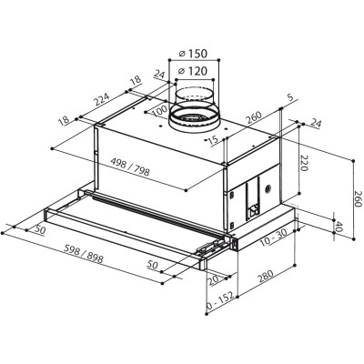 Faber Витяжка телескопічна, 90см, 1069м.куб/год, Maxima Ng Eco Ev8 Wh A90, білий