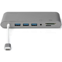 Хаб DIGITUS USB-C > HDMI/VGA/miniDisplayPort/3xUSB-A/USB-C/SD/MicroSD/RJ54/Audio (DA-70875)
