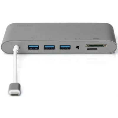 Хаб DIGITUS USB-C > HDMI/VGA/miniDisplayPort/3xUSB-A/USB-C/SD/MicroSD/RJ54/Audio (DA-70875)