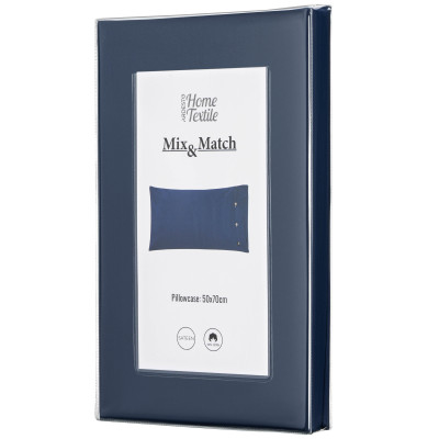 Наволочка ARDESTO Mix&Match, 50х70см, 100% бавовна, сатин, синій