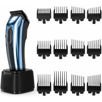 Машинка для стрижки Rowenta Barber Experience, для голови, мережа+акум., роторний мотор DC, насадок-12, нержавіюча сталь з покриттям DLC, синій