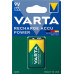 Акумулятор Varta NI-MH Power 6F22((6LR61, MN1604, MX1604, Крона) 9V 200 мА•г, 1 шт.