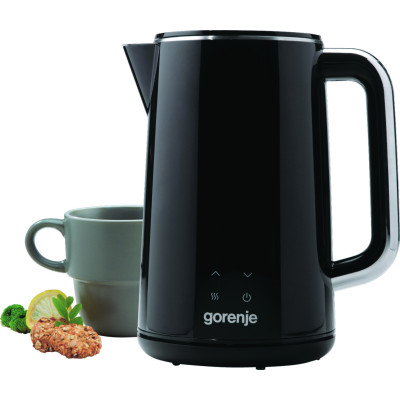 Электрочайник Gorenje 1.7л, двойные стенки, LED дисплей, Strix контроль, черный (K17DWD)