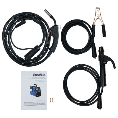 Зварювальний напівавтомат інверторний EnerSol EWM-140AMDS (дріт до 1мм + електрод до 4мм) 20-140А 6.1кВт 160-260В 7кг