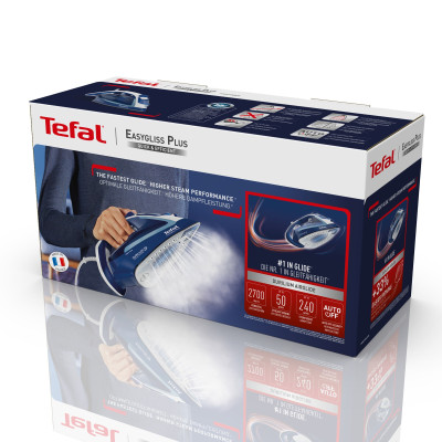 Tefal Праска Easygliss 2, 2700Вт, 270мл, паровий удар -240гр, постійна пара - 50гр, керам. підошва, синій Tefal Праска Easygliss 2, 2700Вт, 270мл, паровий удар -240гр, постійна пара - 50гр, керам. підошва, синій