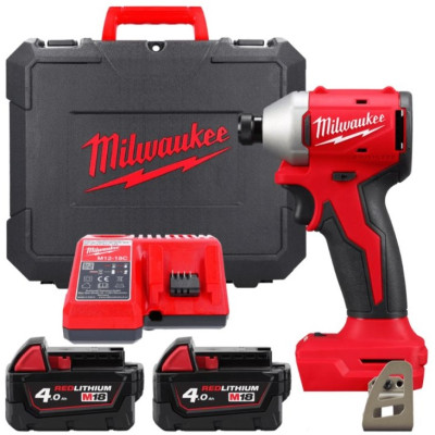 Гвинтоверт ударний акумуляторний Milwaukee M18 BLIDRC-402C 18В АКБ 2х4А·год 0-3600об/хв 190Нм ЗП M12-18C кейс 1.3кг