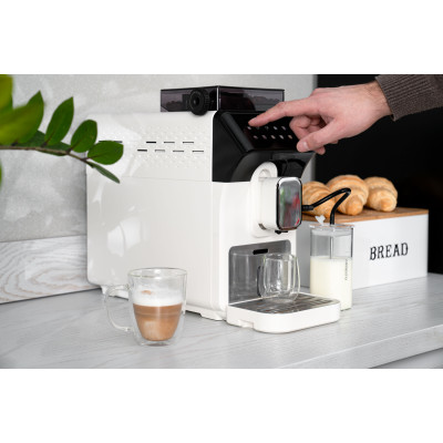 Кавомашина ARDESTO, 2л, зерно, автоматичний, капучинатор, дисплей, авторецептів -9, біло-чорний