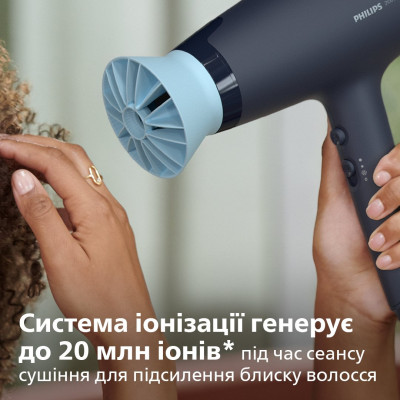 Фен Philips 3000 Series, 2100Вт, 3 режими, дифузор, іоніз-я, хол. обдув, синій Фен Philips 3000 Series, 2100Вт, 3 режими, дифузор, іоніз-я, хол. обдув, синій