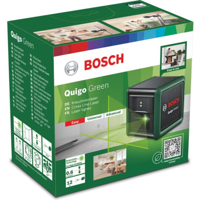 Нівелір лазерний Bosch Quigo Green точність до 12м ± 0.8мм/м зелений промінь 0.27кг Нівелір лазерний Bosch Quigo Green точність до 12м ± 0.8мм/м зелений промінь 0.27кг