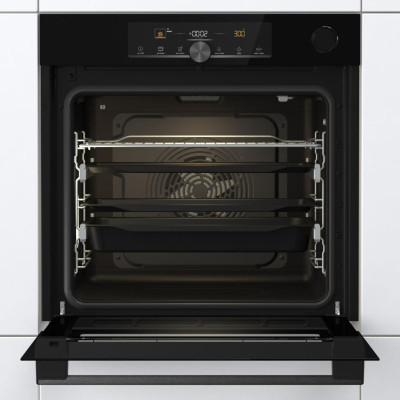 Gorenje Духова шафа електрична, 77л, A+, пара, дисплей, 300 °C, Wi-Fi, чорний