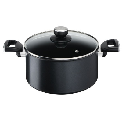 Tefal Каструля Unlimited, скляна кришка, 5,3 л, чорний, алюміній Tefal Каструля Unlimited, скляна кришка, 5,3 л, чорний, алюміній
