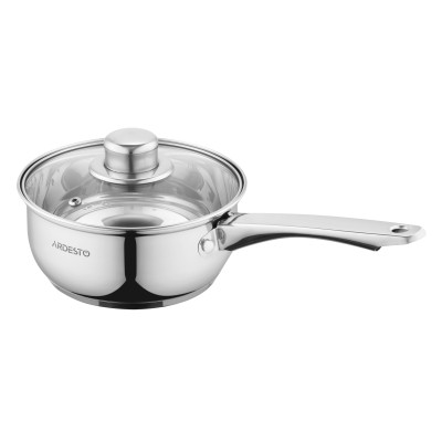 Ківш зі скляною кришкою ARDESTO Gemini Gourmet Aosta, 1.2л, нержавіюча сталь