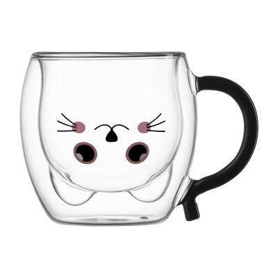 ARDESTO Набір чашок з ручками Animals з подвійними стінками, 250 мл, 2 од., боросилікатне скло ARDESTO Набір чашок з ручками Animals з подвійними стінками, 250 мл, 2 од., боросилікатне скло